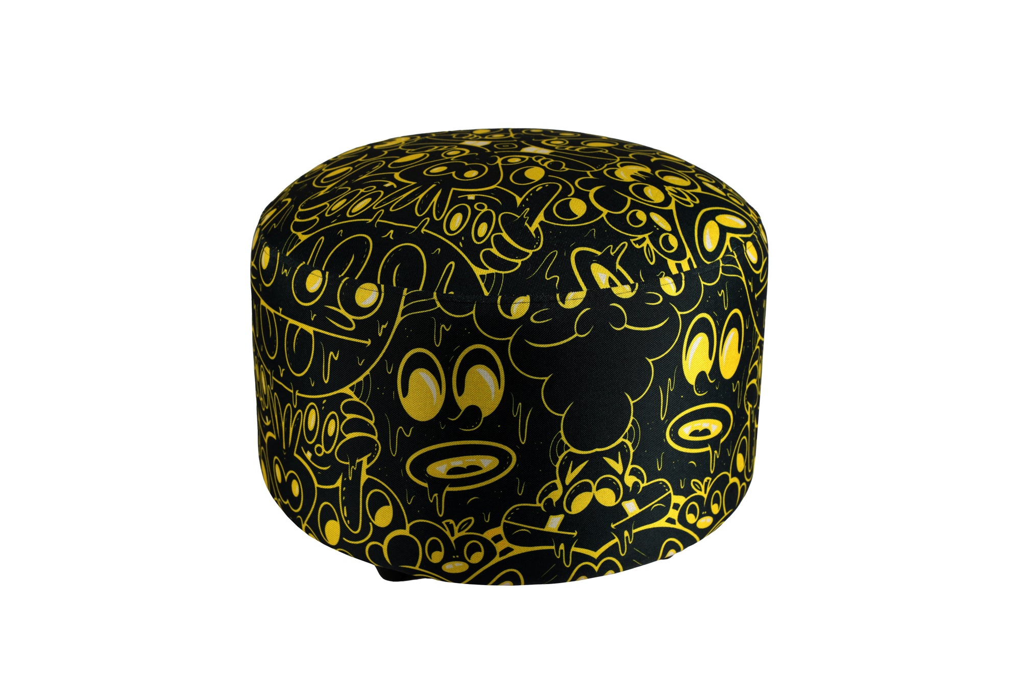 Dorian Pouf redondo Negro y Amarillo