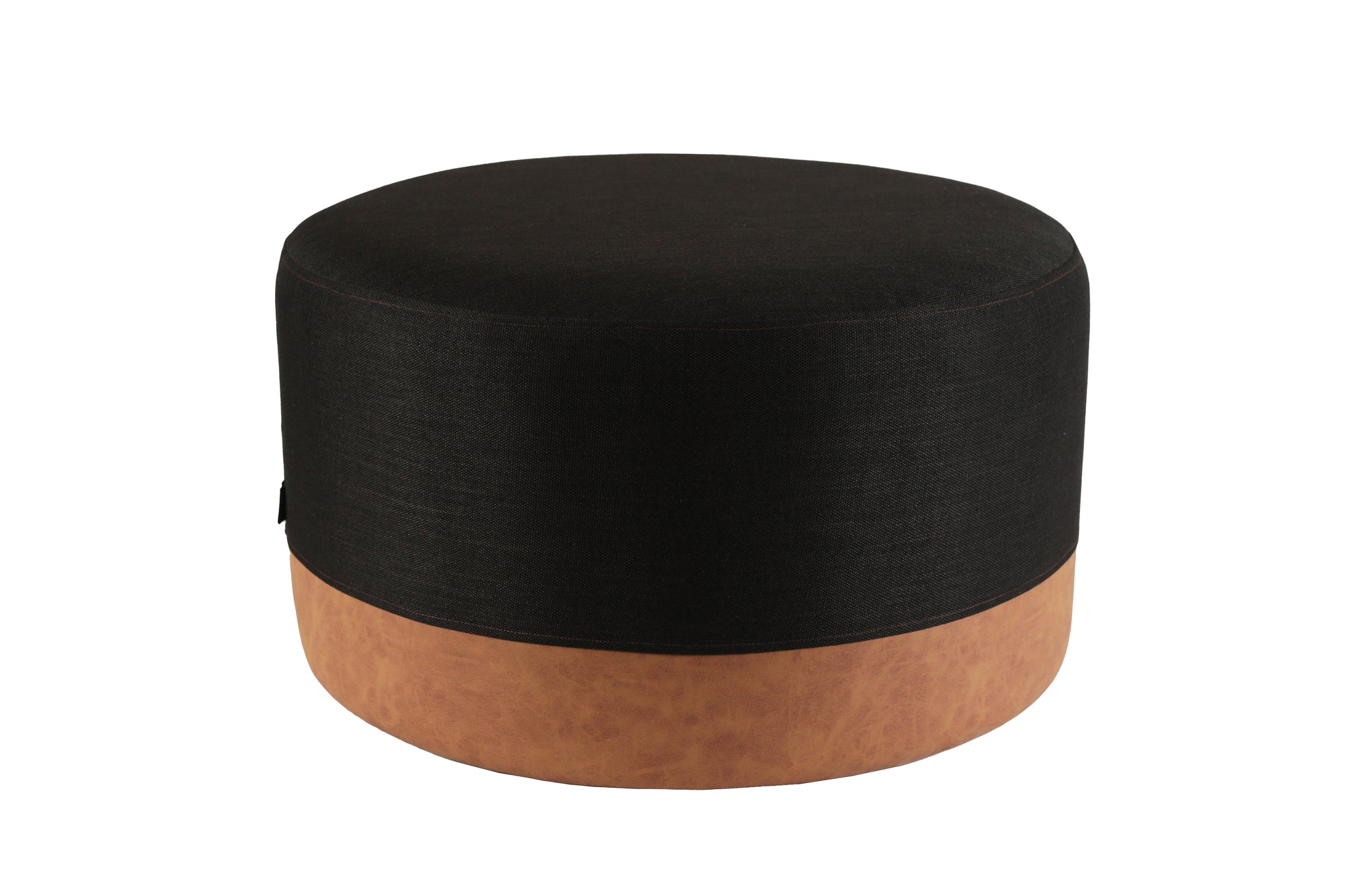 Low Pouf Redondo Negro