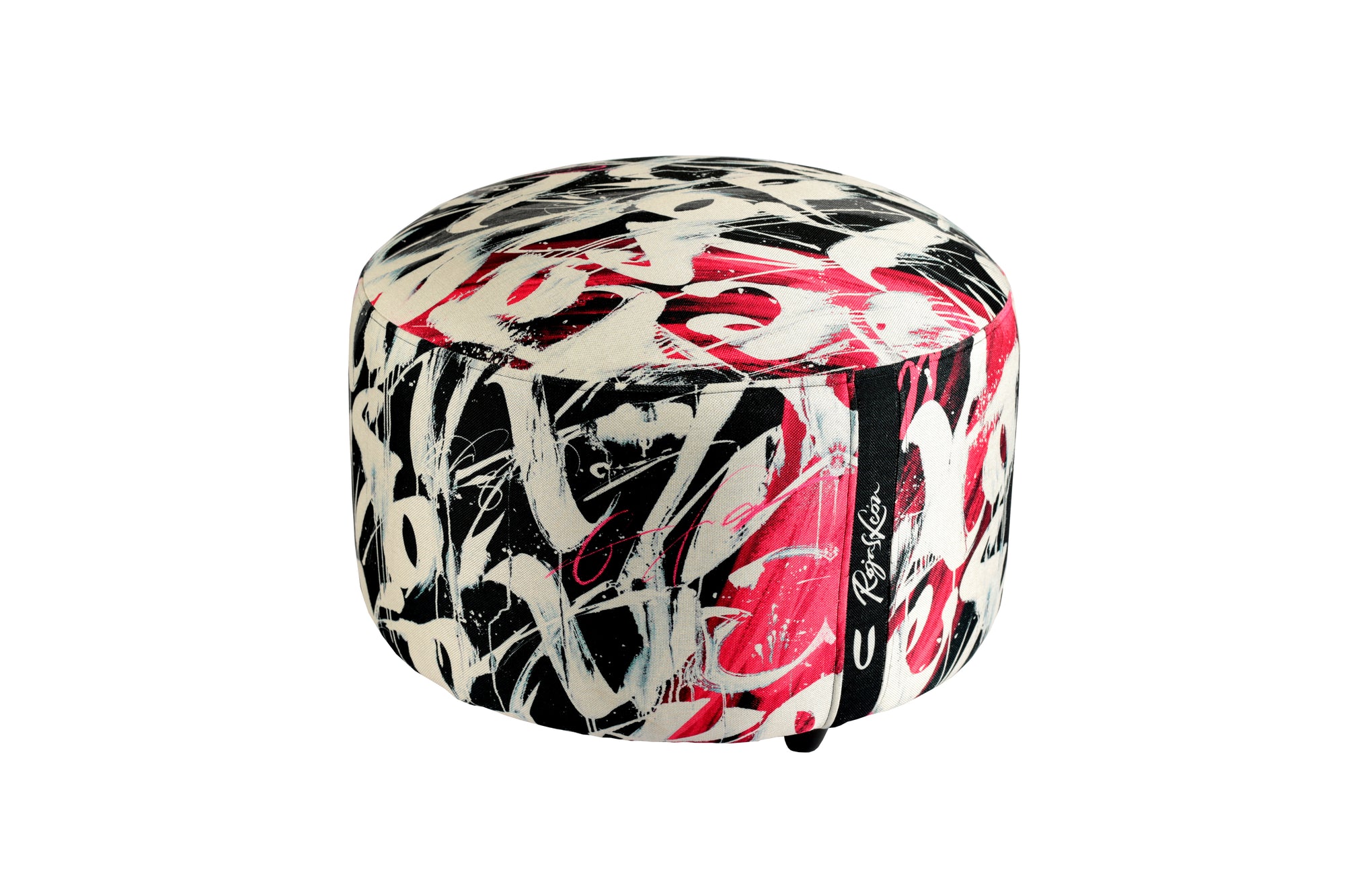 Rojas León Pouf Redondo Rojo